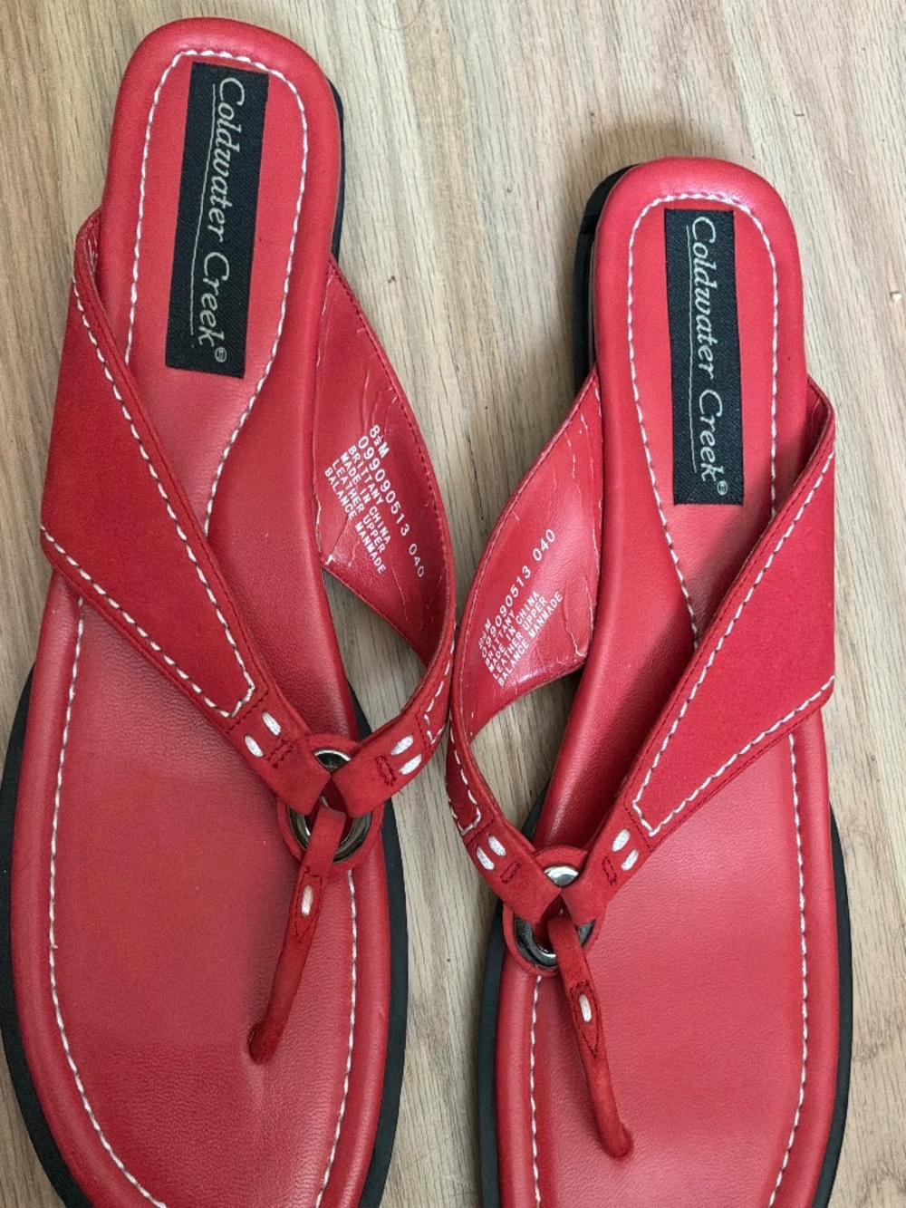 Brand New without tags Coldwater Creek leather sandals size 8.5 medium in red